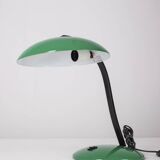 Vintage 80's table lamp in green metal veneta lumi design