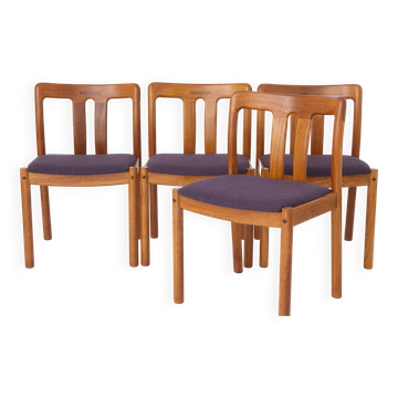 Set of 4 Teak Vintage Chairs, 1960s, by Uldum, Denmark