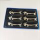 Ensemble de 6 porte couteaux métal argenté chien