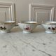 Trio de bols à fleurs en porcelaine années 50