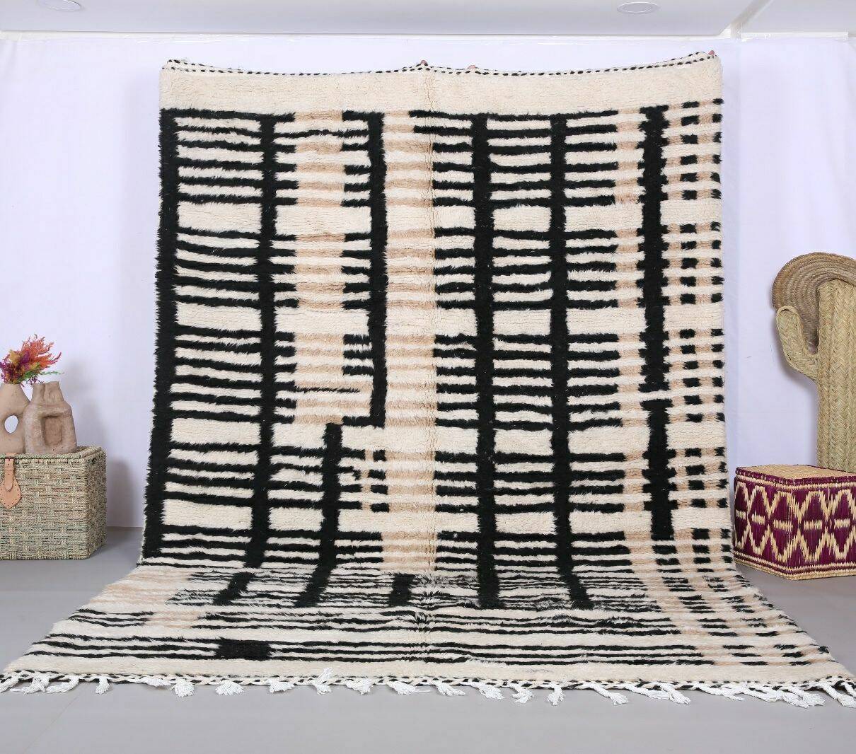 Handmade wool Berber rug 300X200 cm