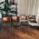 Lot de 4 chaises vintage design années 70 – bois, chrome