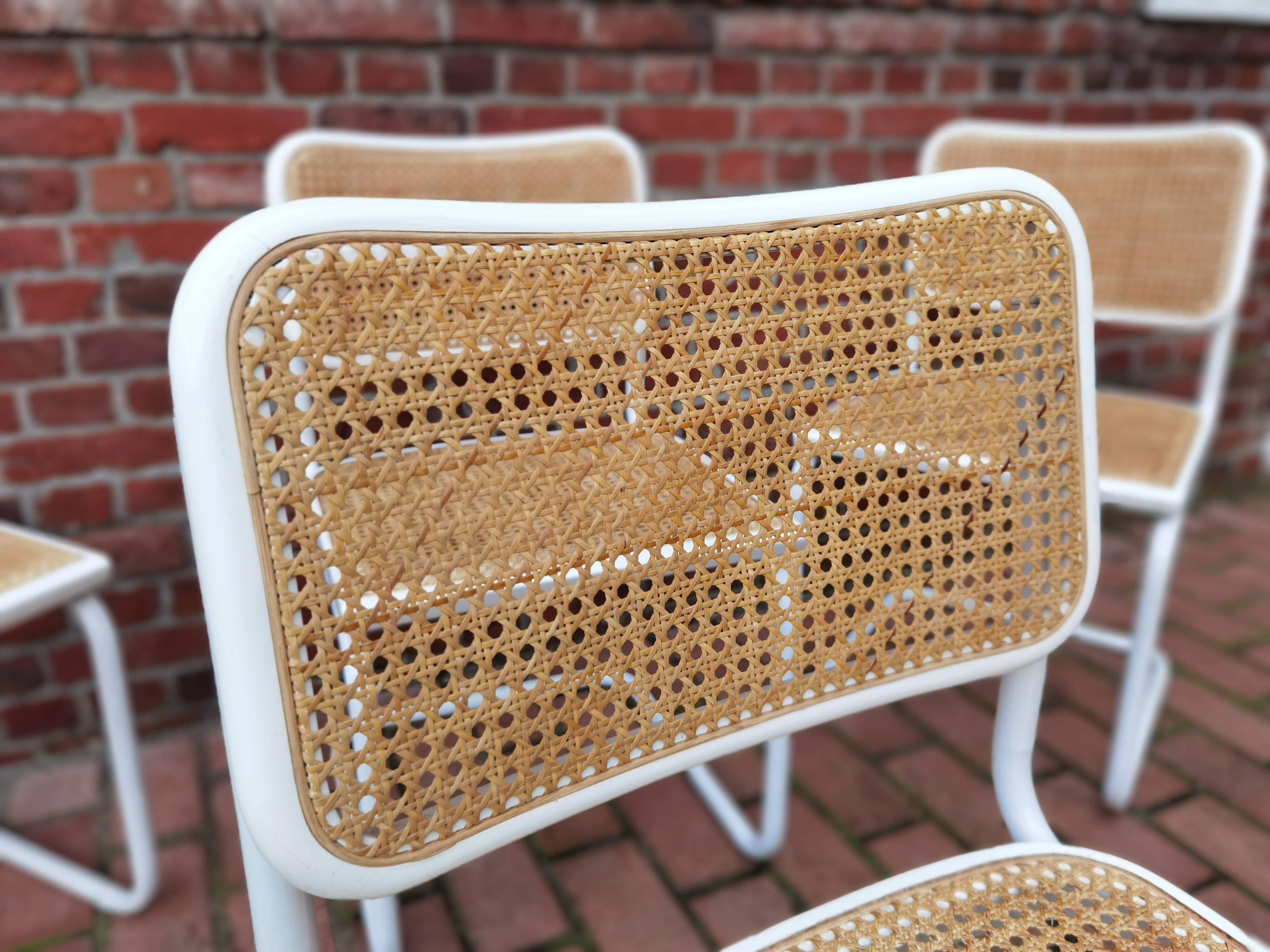 B32 Marcel Breuer white chairs