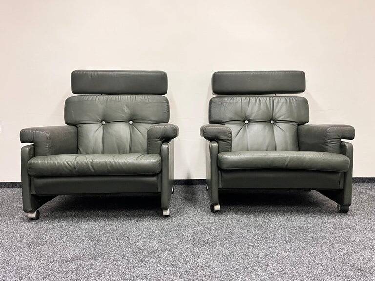 Design Mid-Century leatherette Armchairs by Arch. Spicka, around 1970s