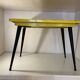 Table in the style of patinated yellow metal Tolix.