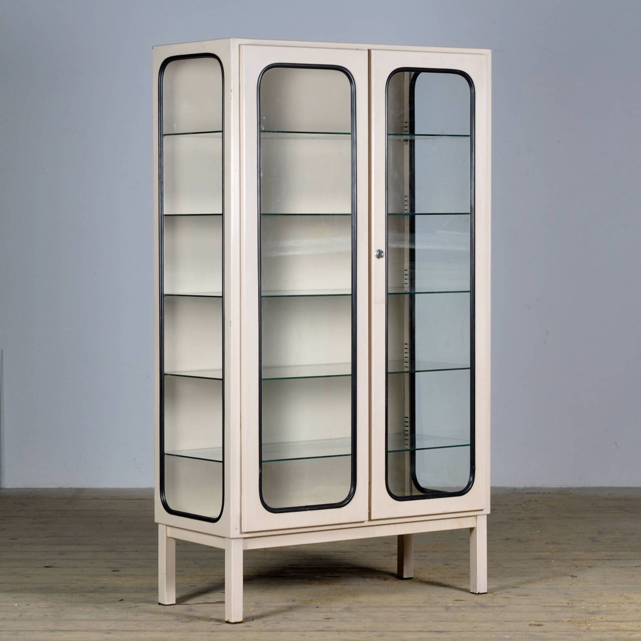 Vintage iron and glass medicine cabinet, 1970s