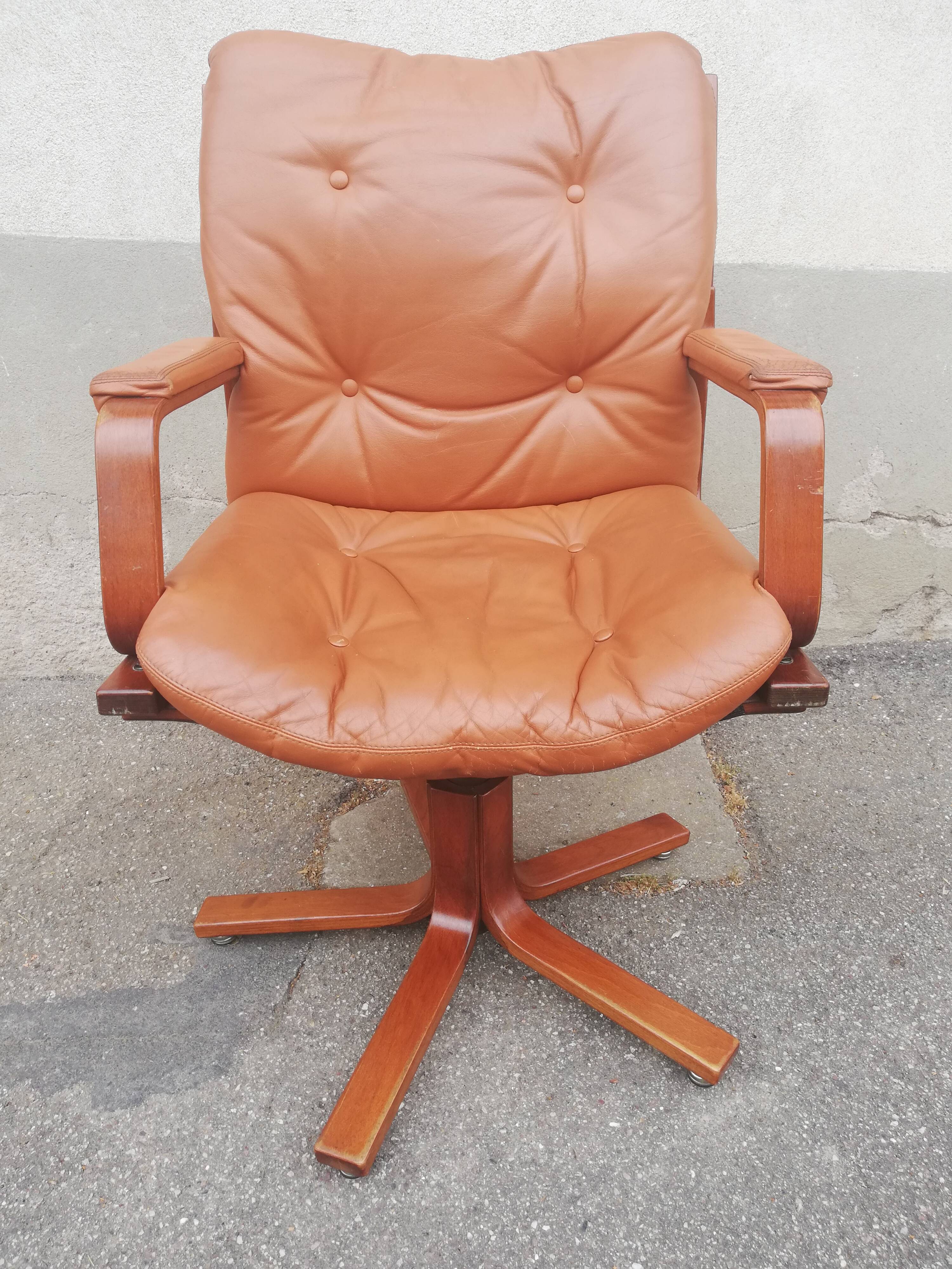 Vintage leather office armchair