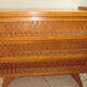 Vintage wood and rattan dresser