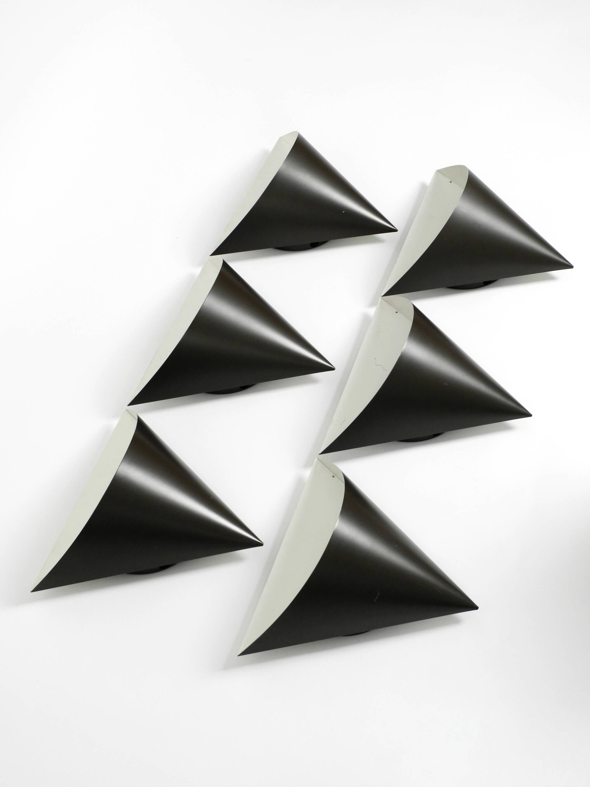 Set of six very rare large 1970s metal wall lights by Staff | Model 2020/21