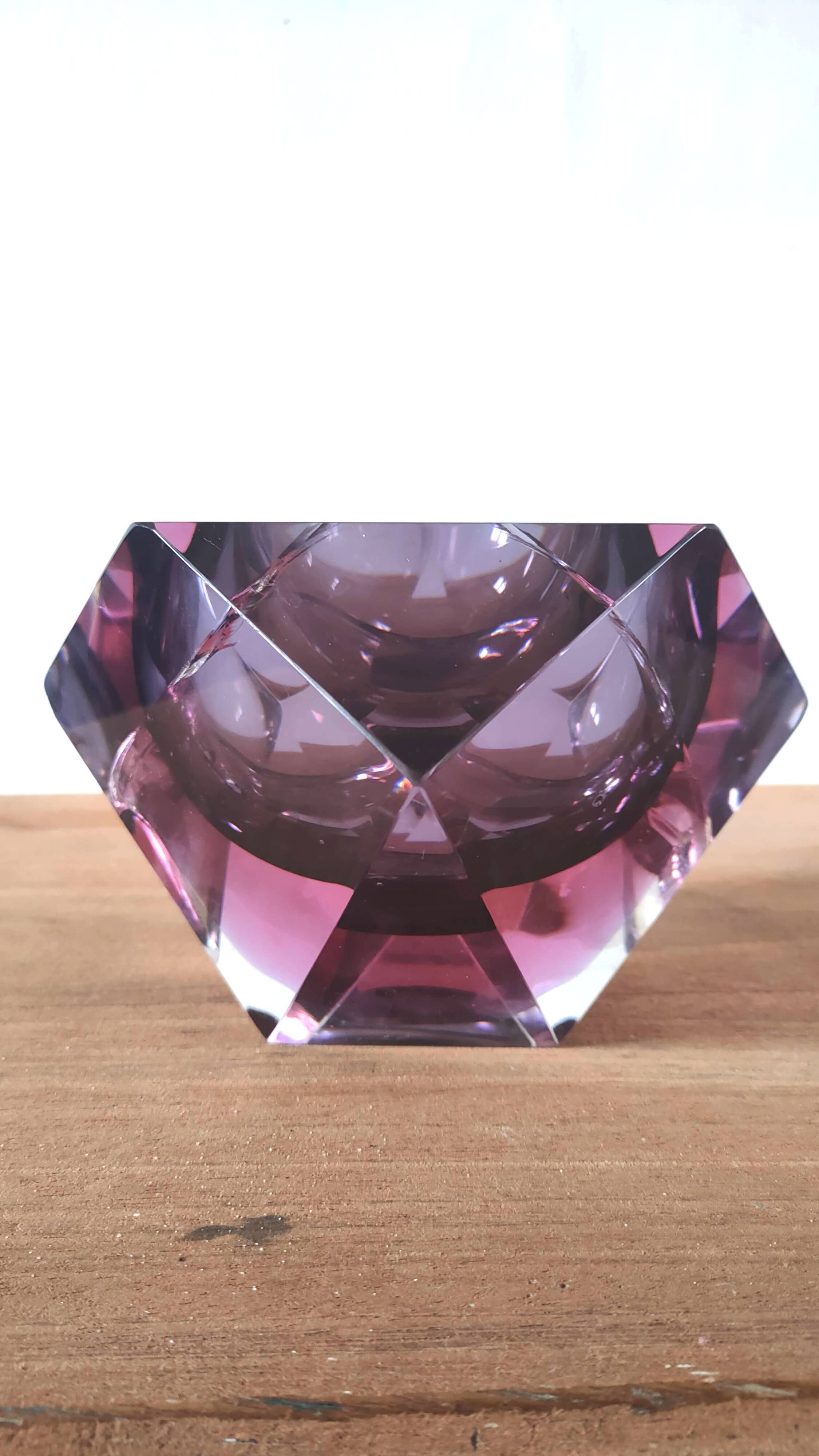 Large Sommerso diamond empty pocket Seguso 60s, 3.5 kilos