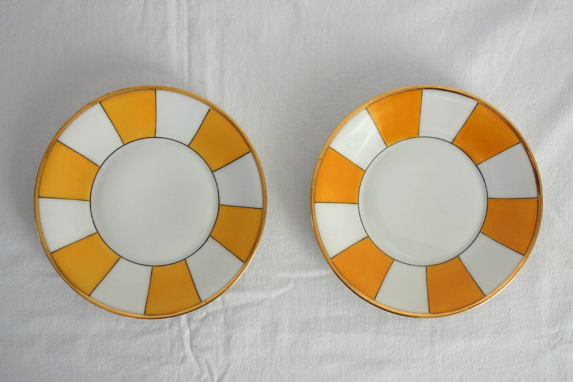 2 vintage Limoges porcelain cups with saucers