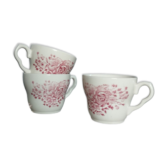 3 tasses rose motif floral, de EIT England