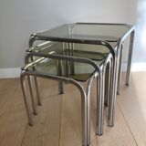 Glass nesting tables 70s