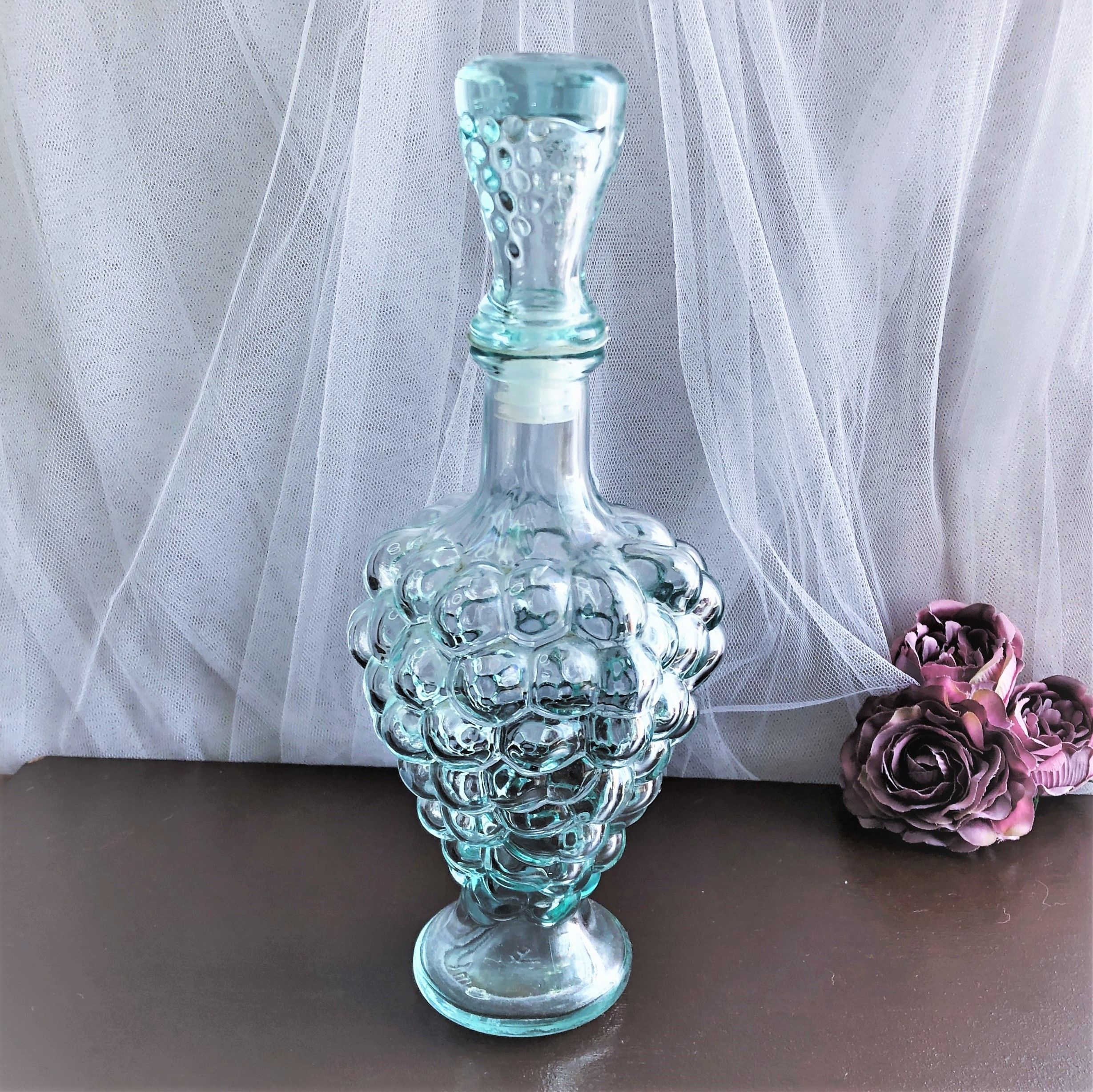 Decanter shaped bunch of grapes from Vetreria Estrusca Italy vintage