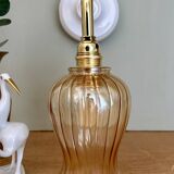 Applique coudée tulipe vintage en verre ambré