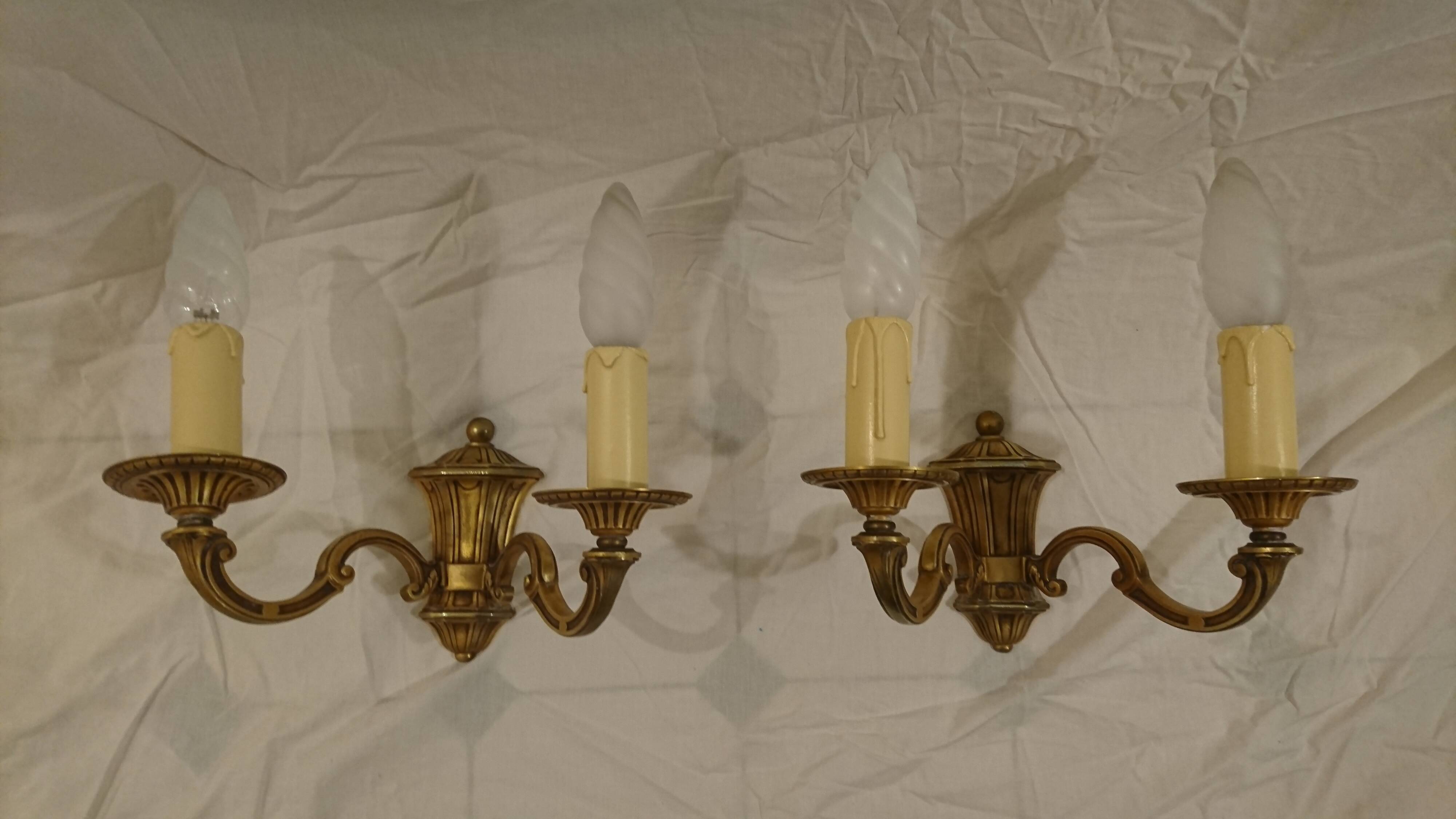 Two sconces Lucien Gau in bronze