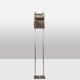 Geometric floor lamp in silver metal. 1980s.