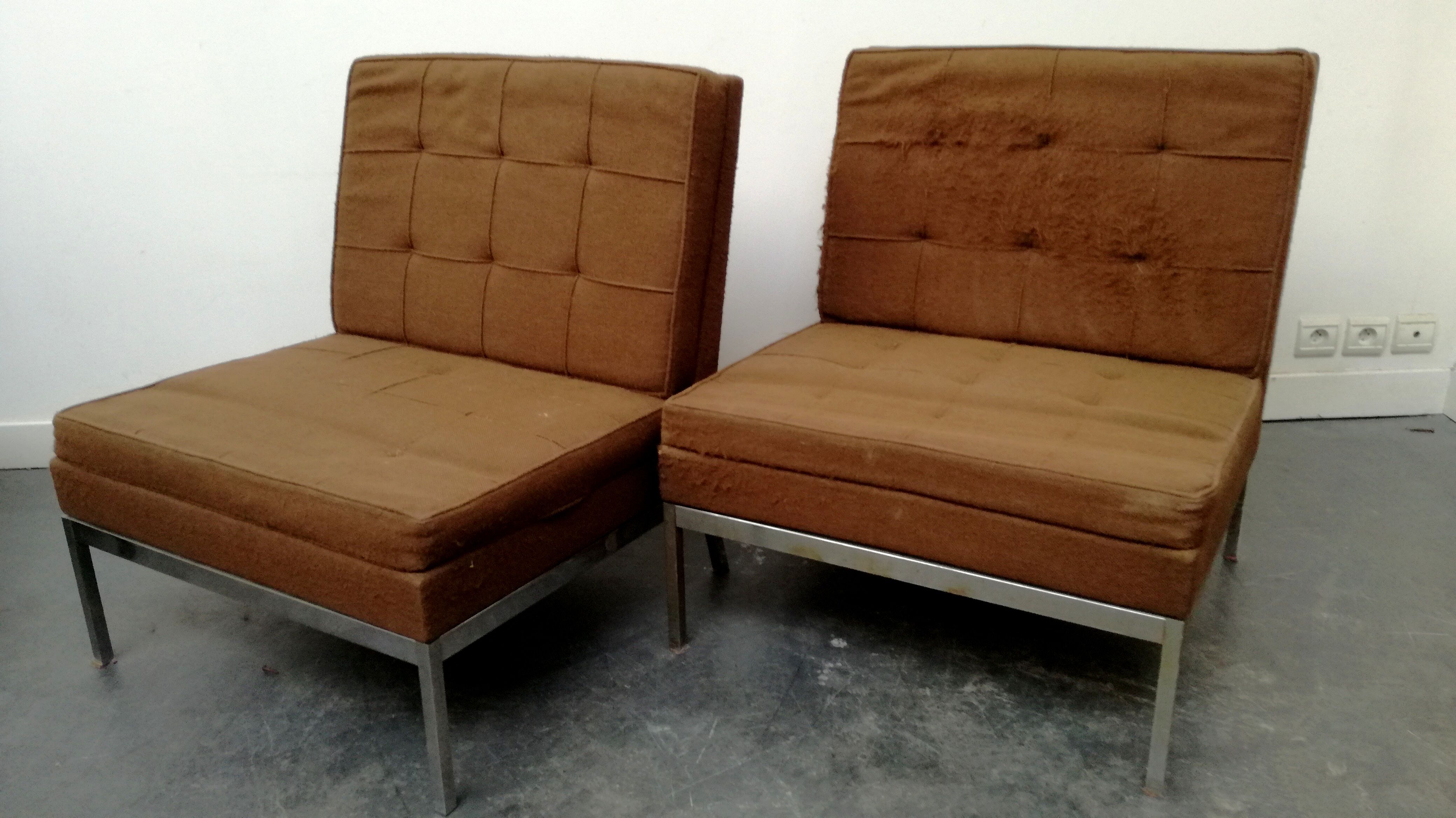 Pair armchairs by Florence Knoll 1960s