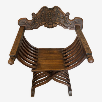 Wooden curule armchair 1880