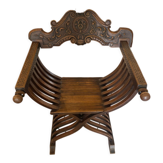 Wooden curule armchair 1880