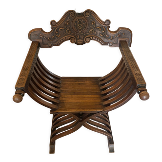 Fauteuil curule en bois 1880