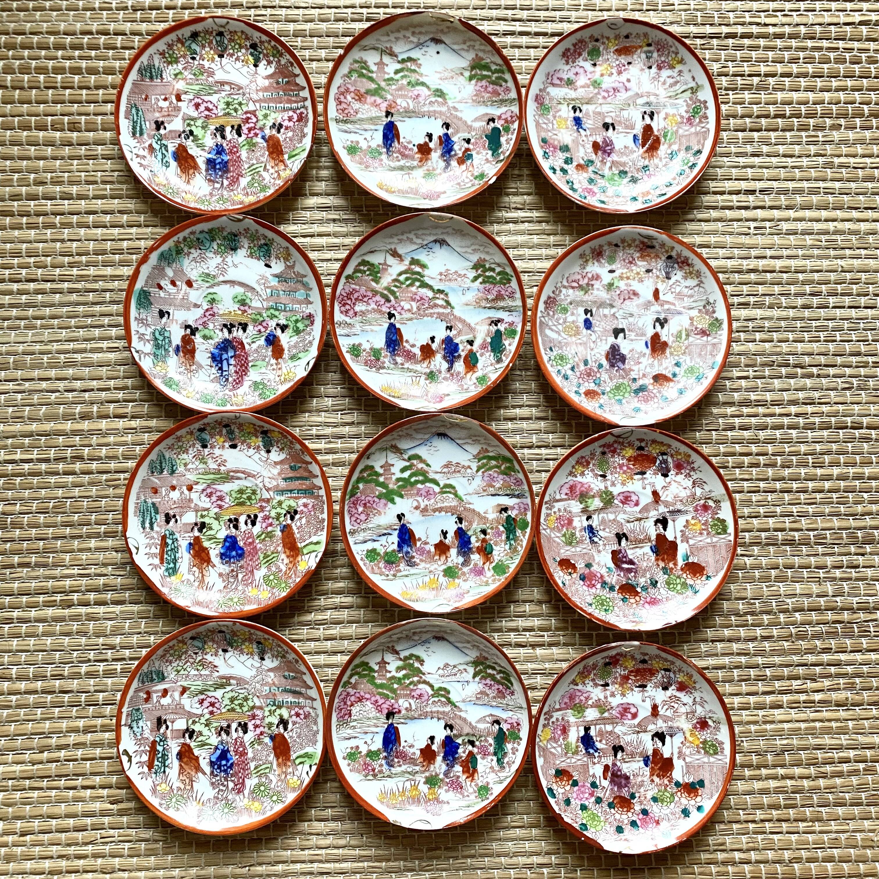 Old Japanese tea set 29 pieces