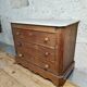 Small miniature table chest in oak and marble.