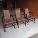 3 fauteuils chippendale en chêne massif, XIXème siècle