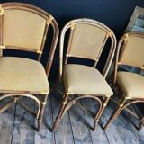 3 chaises vintage en rotin, meubles sièges anciens
