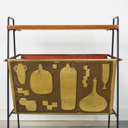 Sofa tip in teak, copper and metal 50s