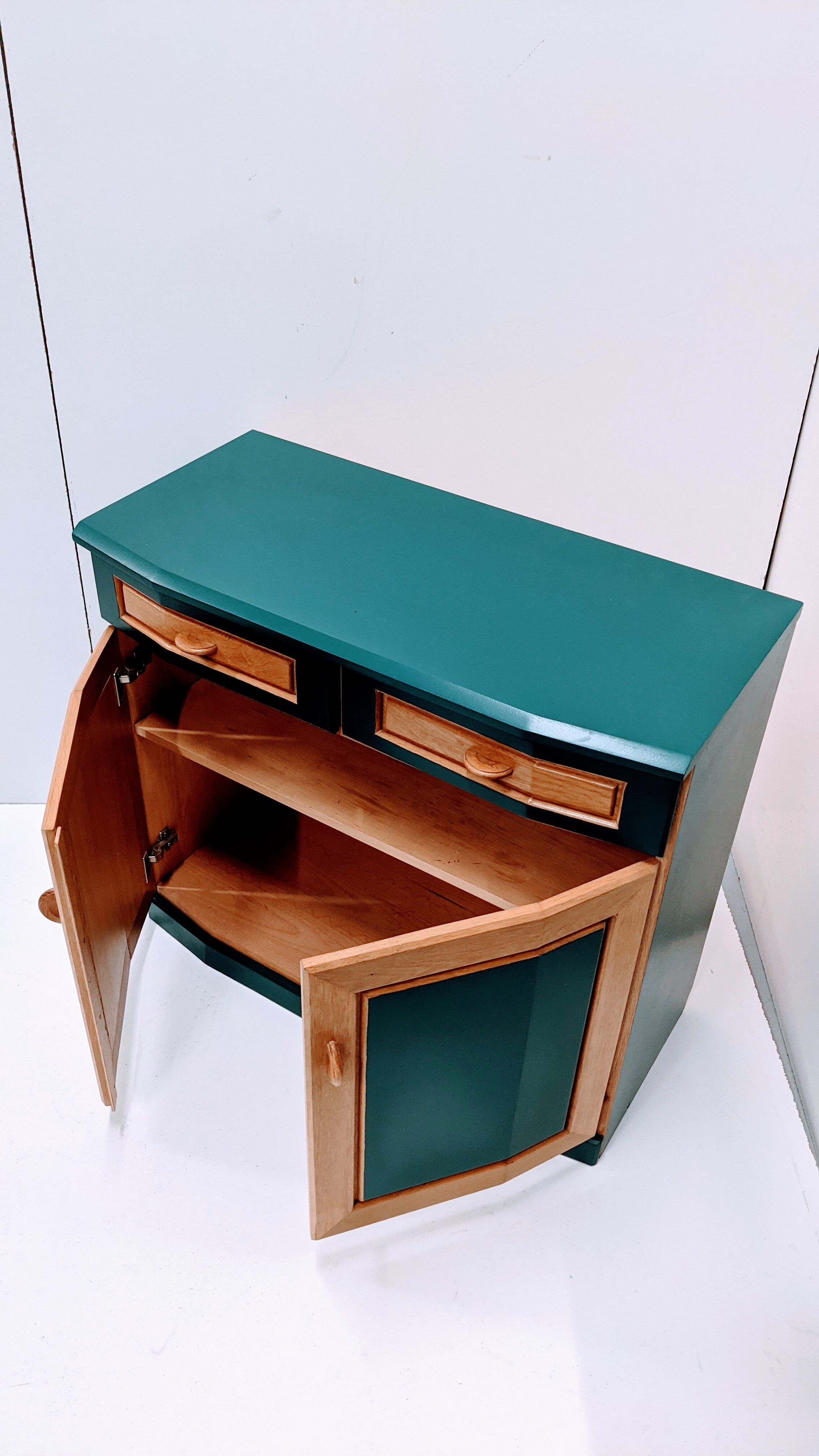Vintage wooden & green sideboard