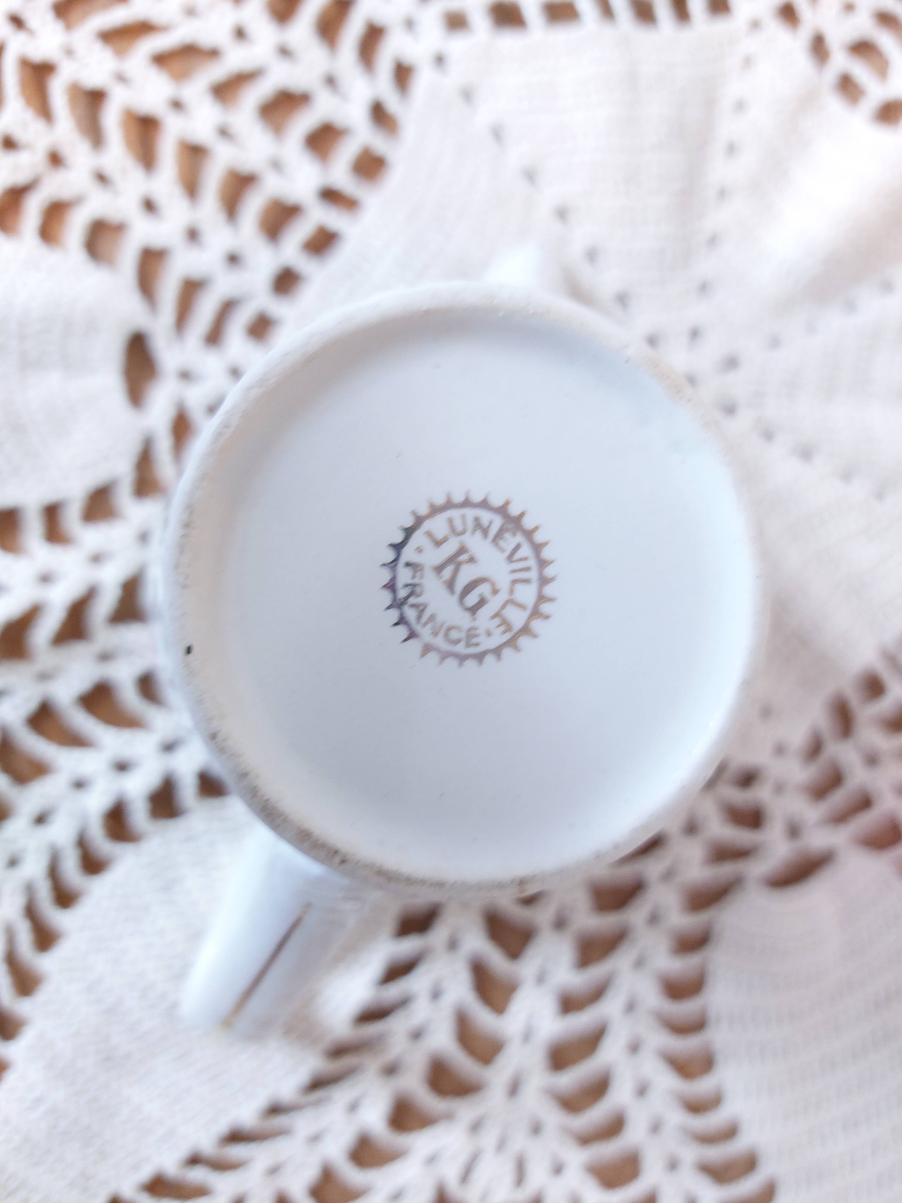 Luneville KG France milk jug, pink rose decor