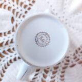 Pot à lait Luneville KG France, décor roses rose