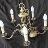 Gilded bronze chandelier in Louis XVI style, with 5 lights