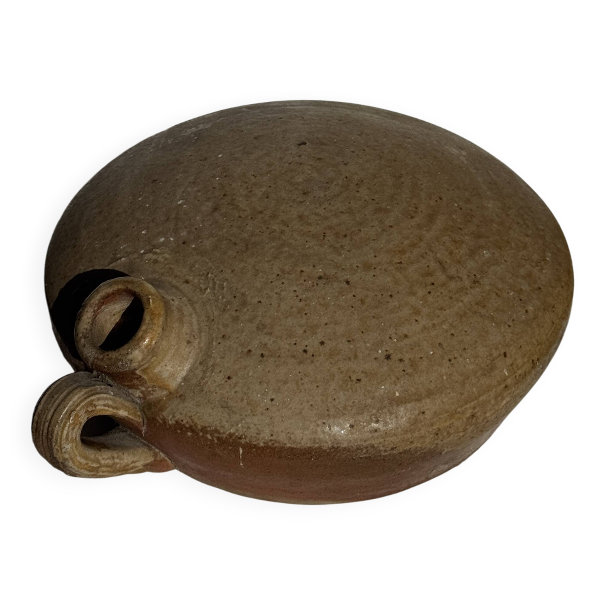 Round flat jar in old stoneware D20