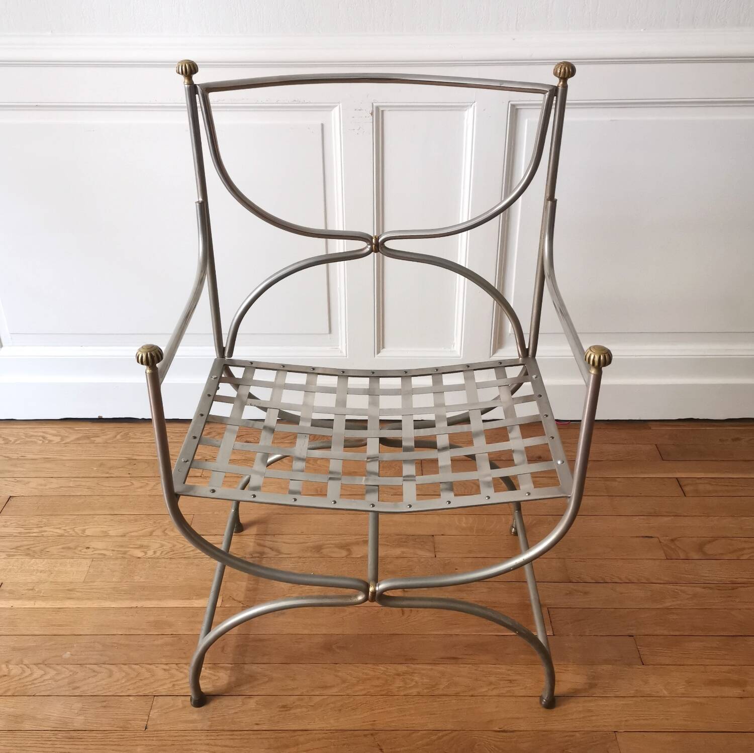 Curule armchair, Maison Jansen, 1970