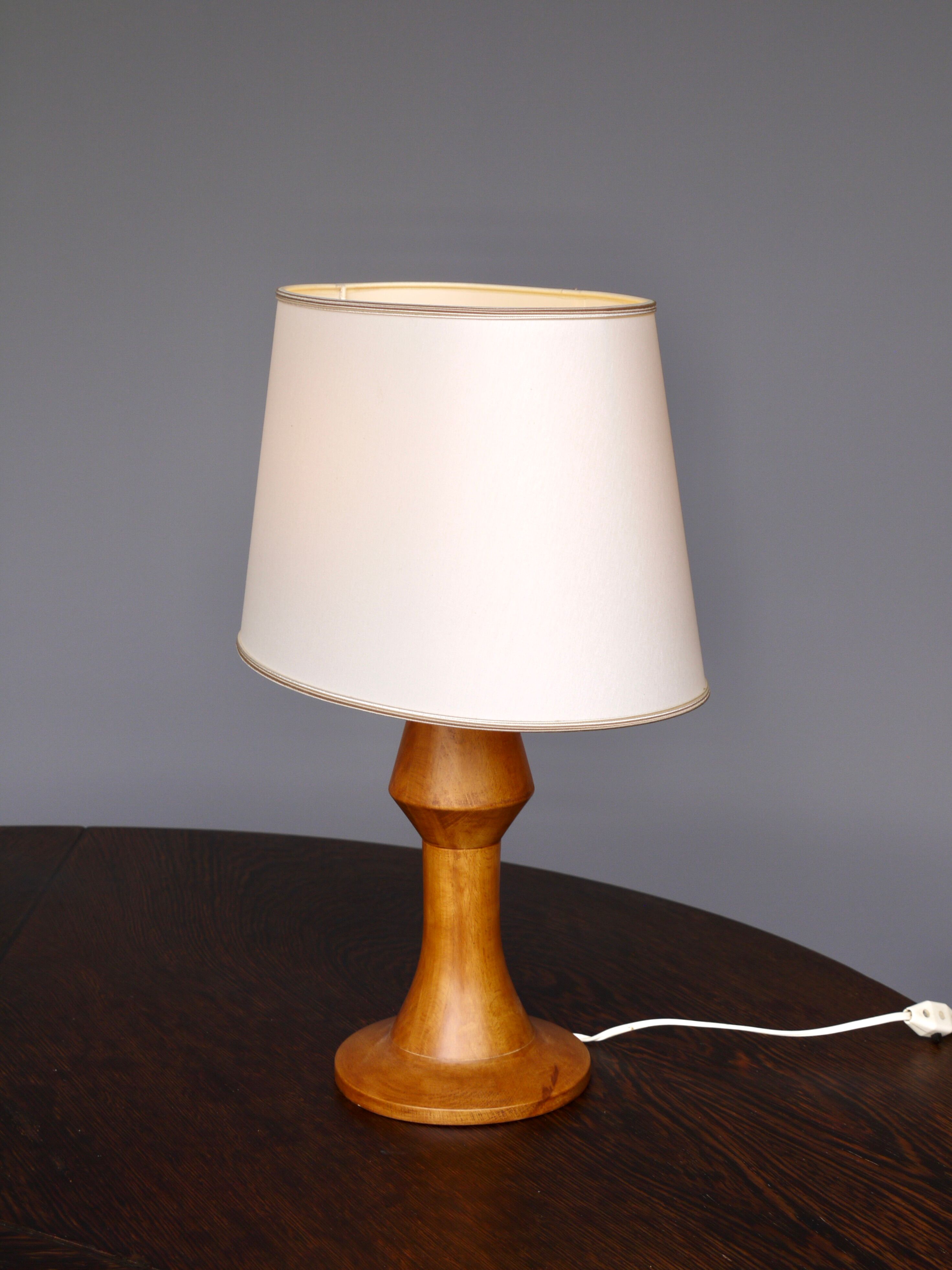 Sculptural Anthroposophical Wooden Table Lamp. 1970s