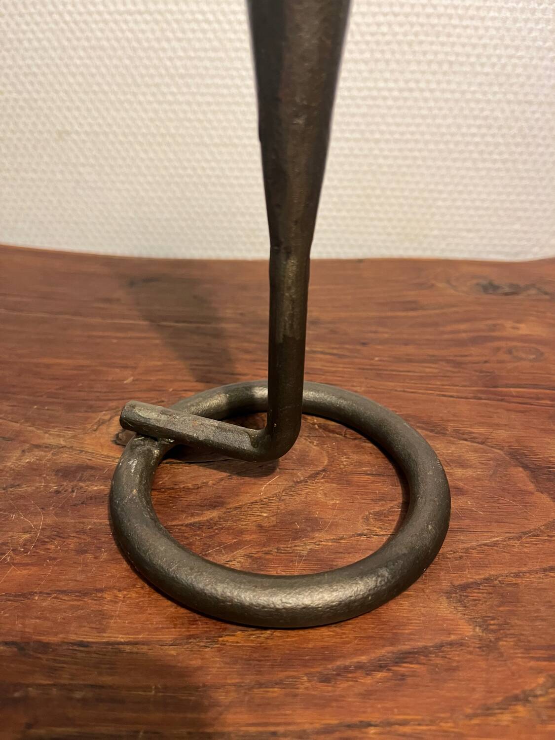 Handmade brutalist cast iron candle holder