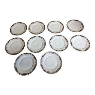 10 antique plates Limoges porcelain