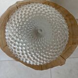 Diamond-point ceiling light in molded glass
