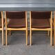 set of 6 Scandinavian style chairs in solid wood and vintage velvet