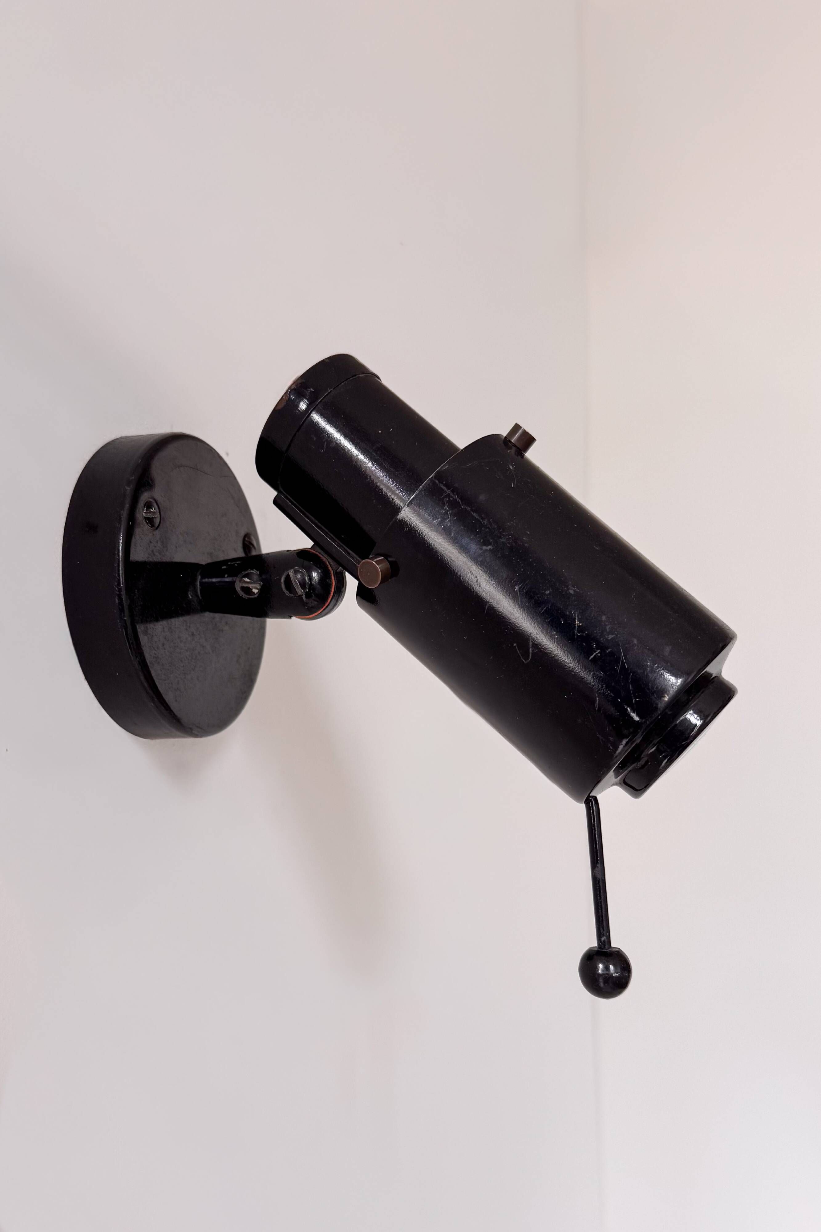Vintage zodiac wall lights for lita by jacques biny, black lacquered metal, f