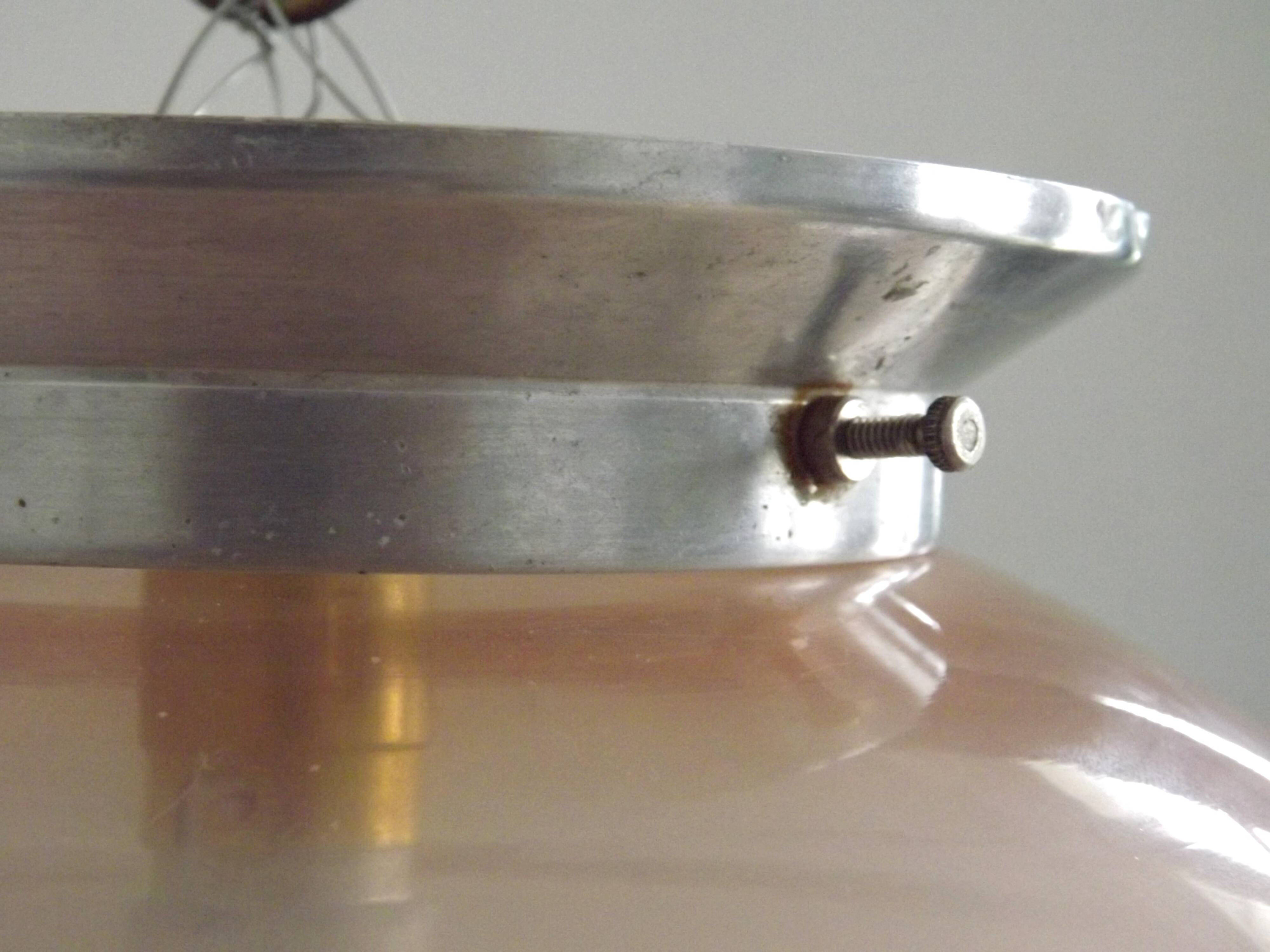 Ceiling light / Art Deco lamp in pink and gold with a glass shade - Silver Fitter