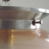 Ceiling light / Art Deco lamp in pink and gold with a glass shade - Silver Fitter