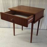 Modernist teak bedside table - mid 20th century