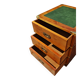 Pair of antique yew wood bedside tables with leather and brass by Doherty London.