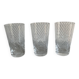 Set of three Saint Louis style orangeade glasses
