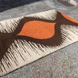 1970s designer rug in knotted wool 280 x 200 cm