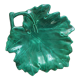 Vintage green vine leaf earthenware ceramic dish