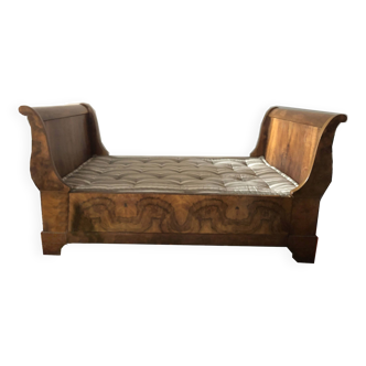 Louis Philippe sleigh bed in walnut